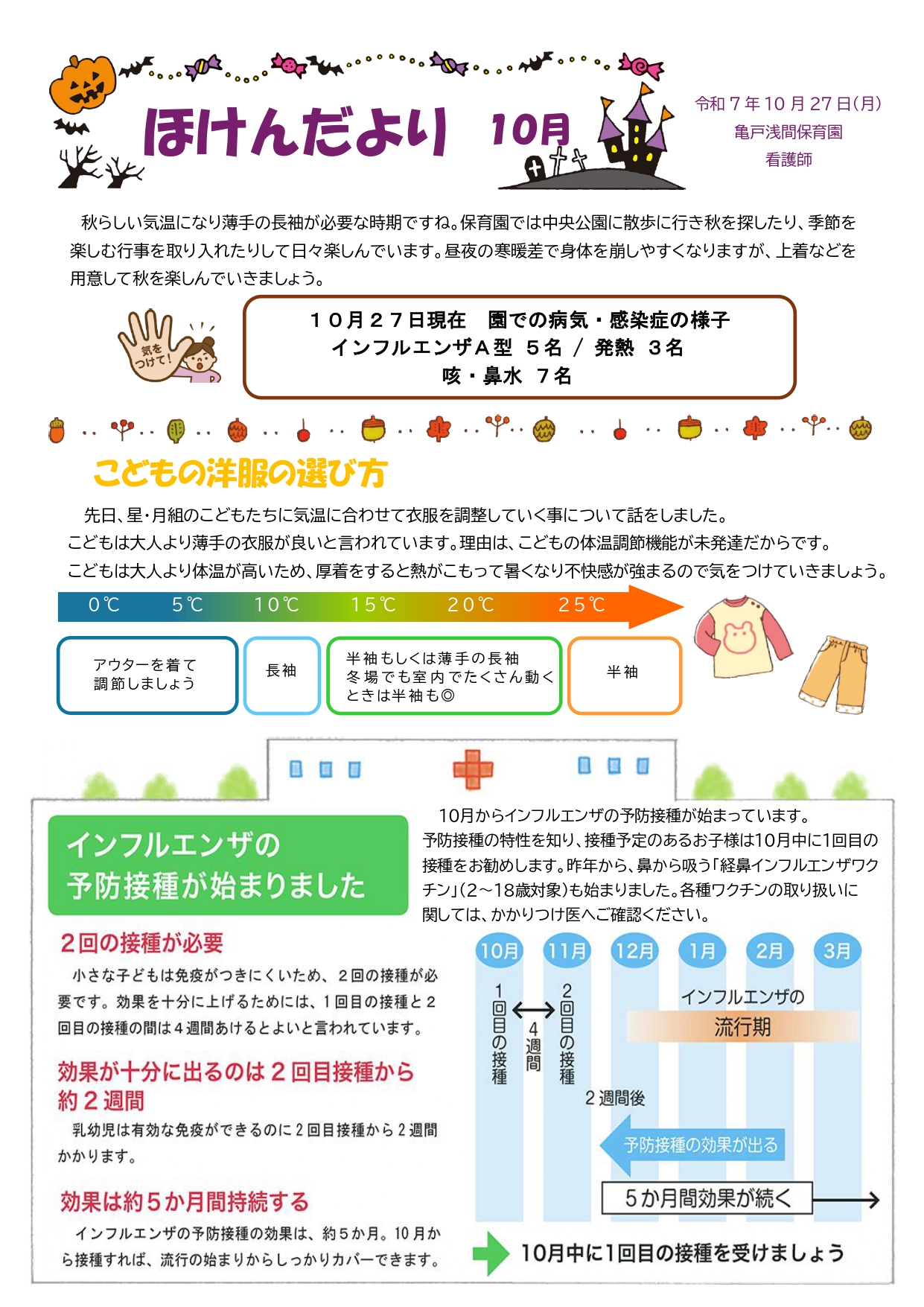 １０月のほけんだより